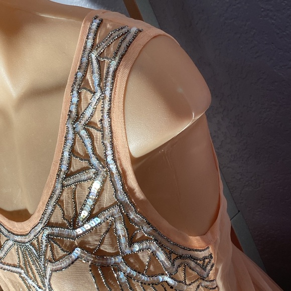 MODCLOTH - NWT - tank: rose gold sheer w beads / sequins ‘Frock Shop’ - L - Picture 13 of 16